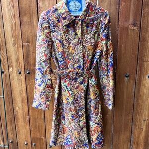 GROOVY VINTAGE WOMENS MULITCOLOR COAT